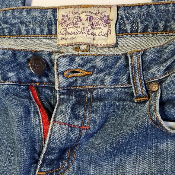 American Rag Cie Whiskers Denim Ombre Blue Jeans Bootcut Size 13 s low rise - Picture 3 of 8